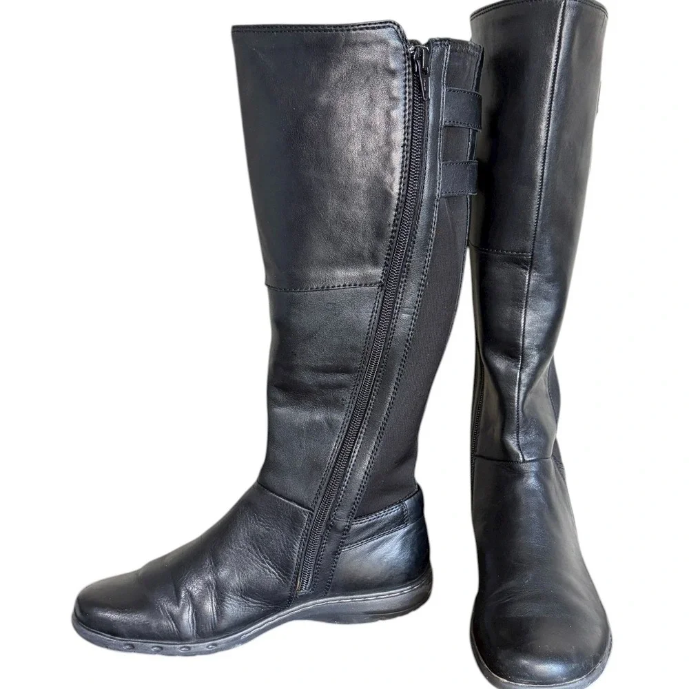 Cobb Hill By New Balance Black Leather Knee High Boots‎ Women's Size 6.5 M